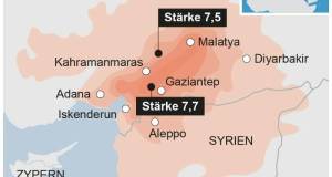 Schwere erdbeben in der türkei und syrien