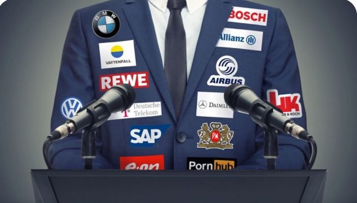 Politicans must carry their sponsor´s logo on their clothes