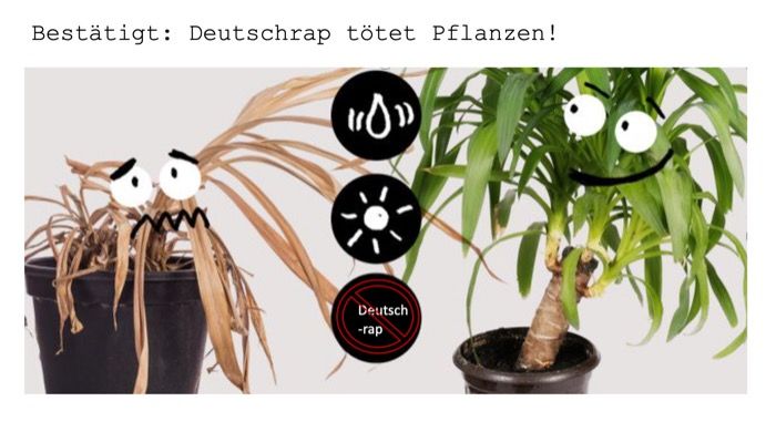 Deutschrap tötet Pflanzen!