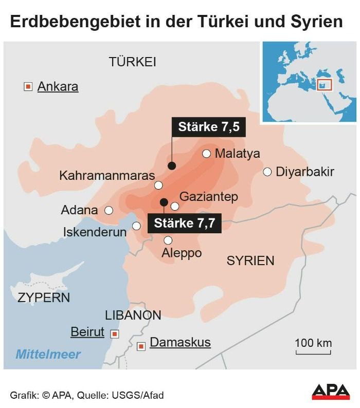 Schwere Erdbeben in der Türkei und Syrien